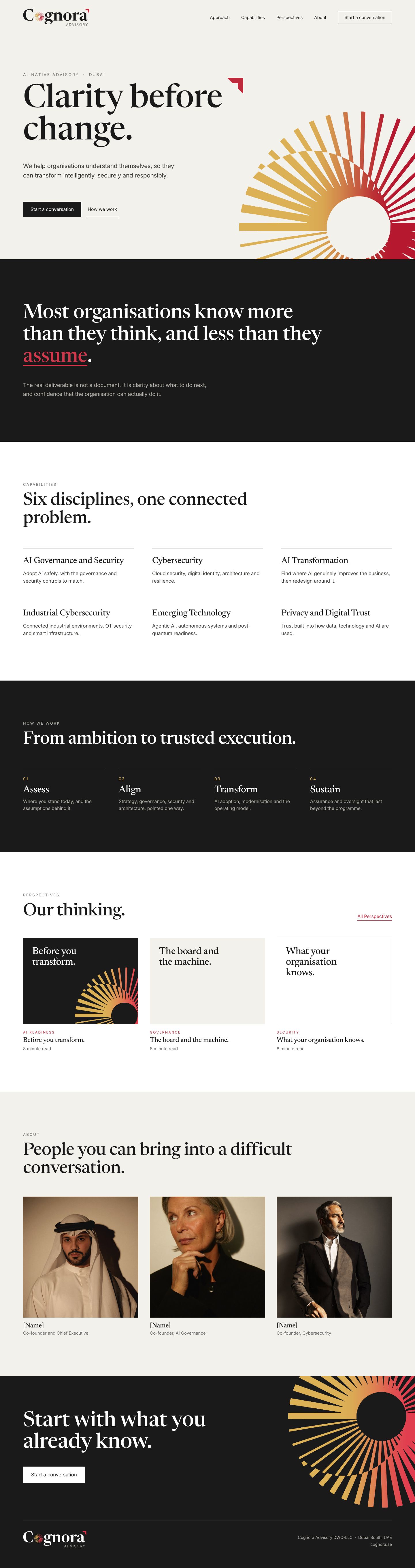 Website homepage, full length
