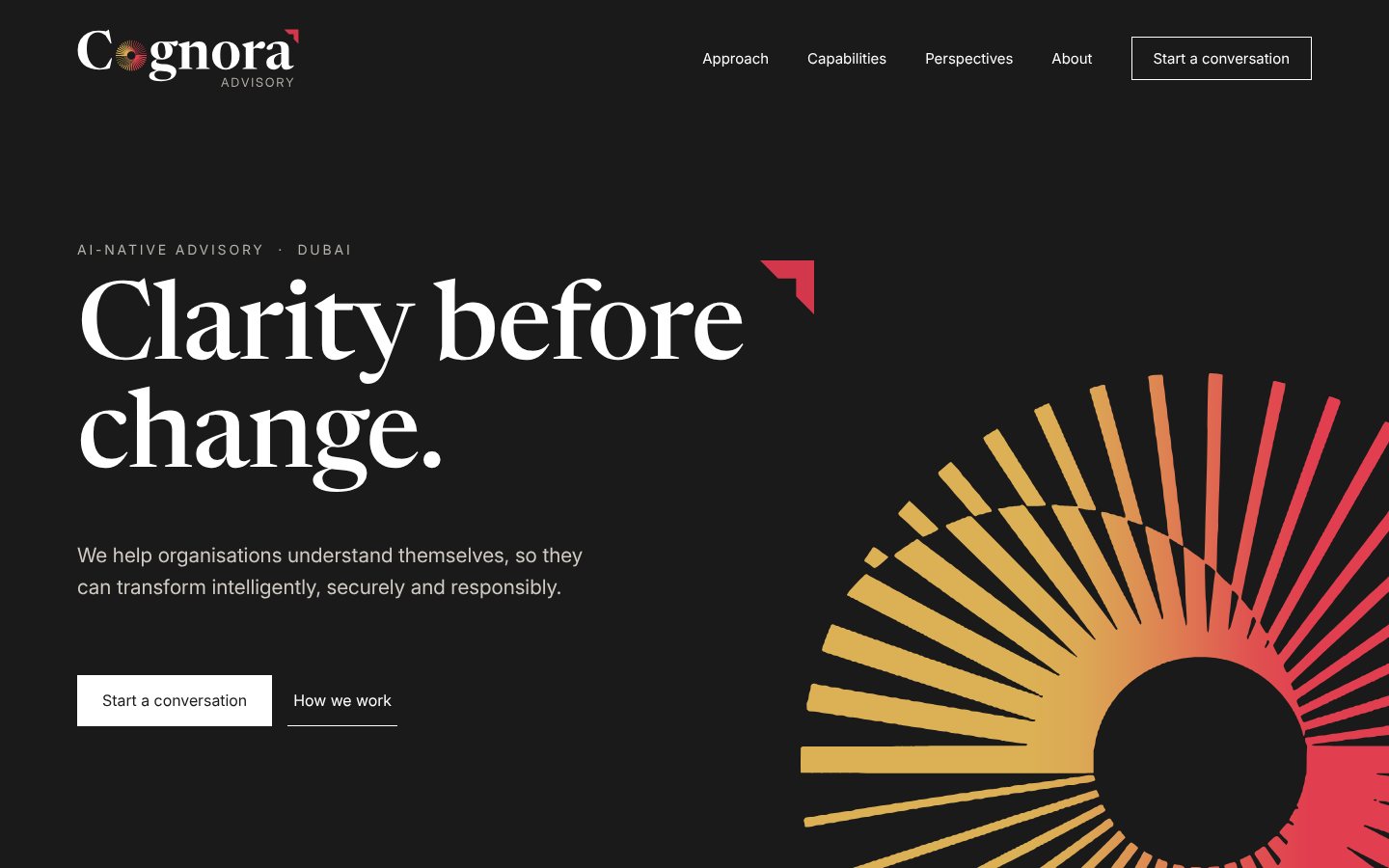 Homepage on Ink, opening screen