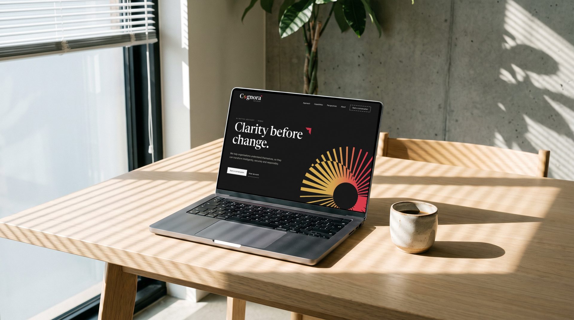 Homepage on Ink, on a laptop